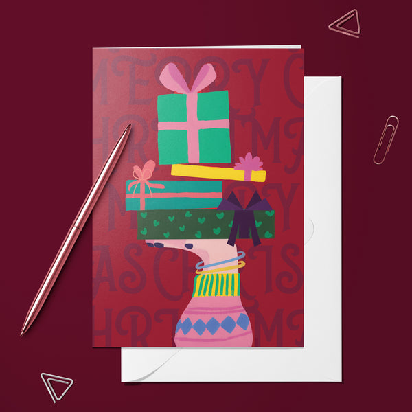Carte Pliée - Carte de vœux "Cadeaux en cascade"