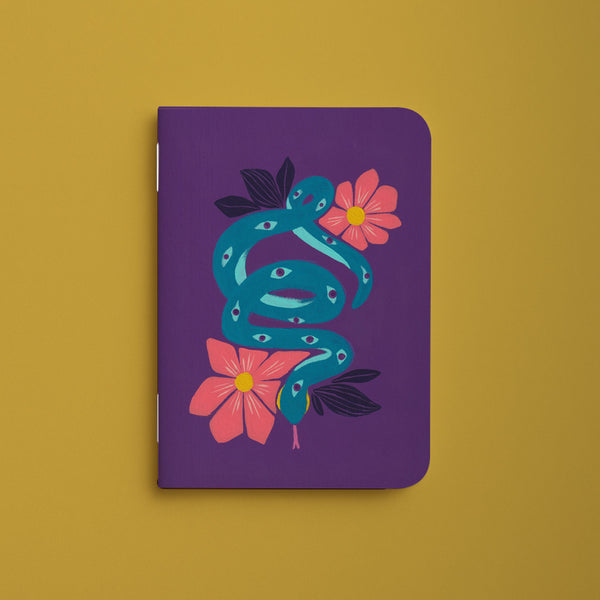 Carnet de poche - Serpent fleuri