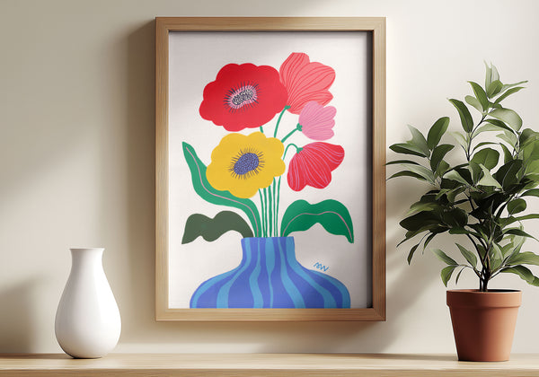 Peinture originale - Coquelicots et compagnie