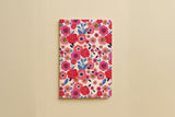 Carnet du pack Floral, couverture crème couverte de fleurs rouges et roses