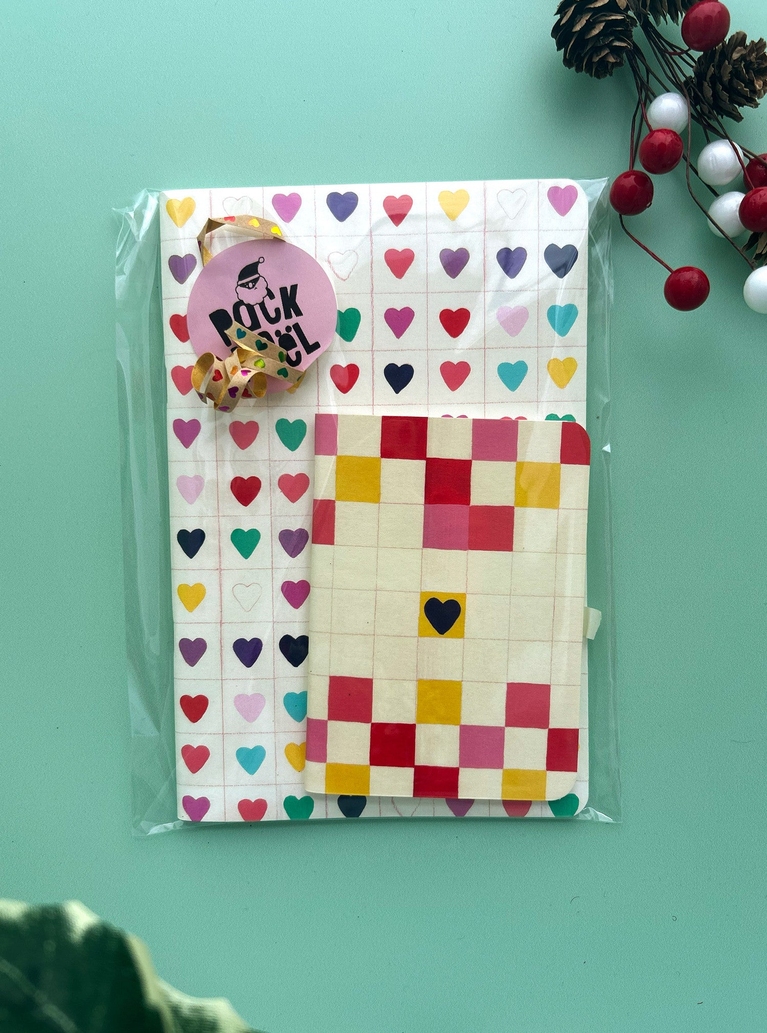 Pack 2 carnets - Champ de coeur / Damier coeur