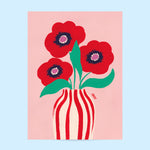 Tirage d'Art - Le Vase Rayé aux Coquelicots