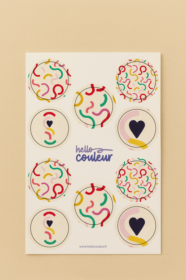 Sticker Party – Planche de 10 stickers