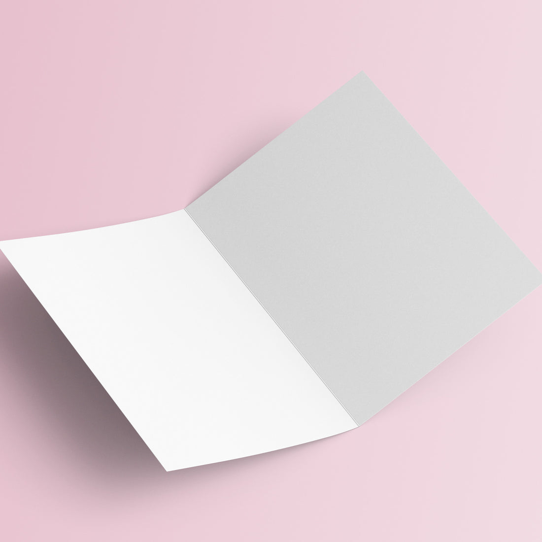 Carte pliée Vase Bandes de Couleur dépliée, montrant ses deux pages intérieures blanches